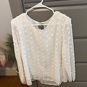 Chic White Polka Dot Women's Blouse